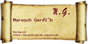 Maresch Geréb névjegykártya